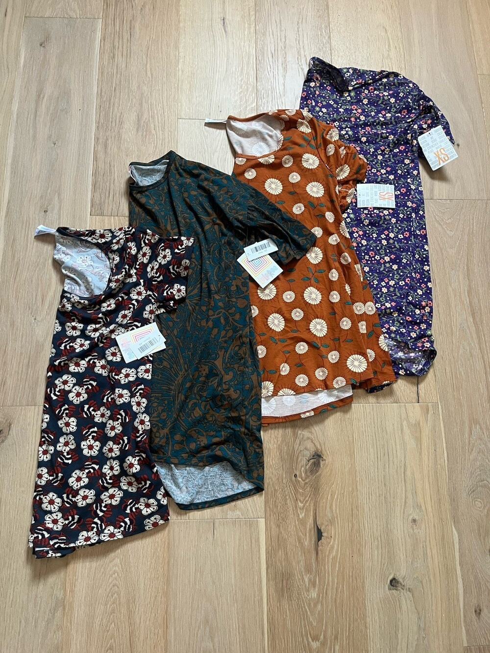 Lot Of 4 NWT Lularoe Womens X-Small XS Irma & Classic T Shirt Comfy Print Floral